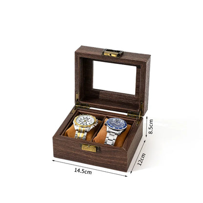  Eco-Friendly Leather Classic Best Selling Style Dust-Proof Watch Storage Display Box with Lock Glass Window Watch Box