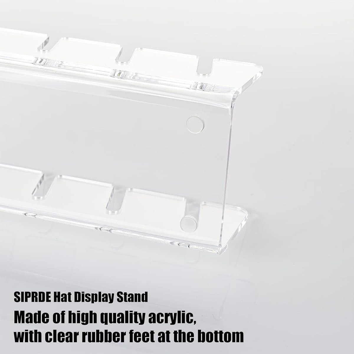 Hat Stand for Baseball Caps Display and Organizer No Install Acrylic Hat Holder for 14 Baseball Caps Hat Racks Storage for Bedroom,Closet,Dresser,Entrance 2 Pack(Clear)
