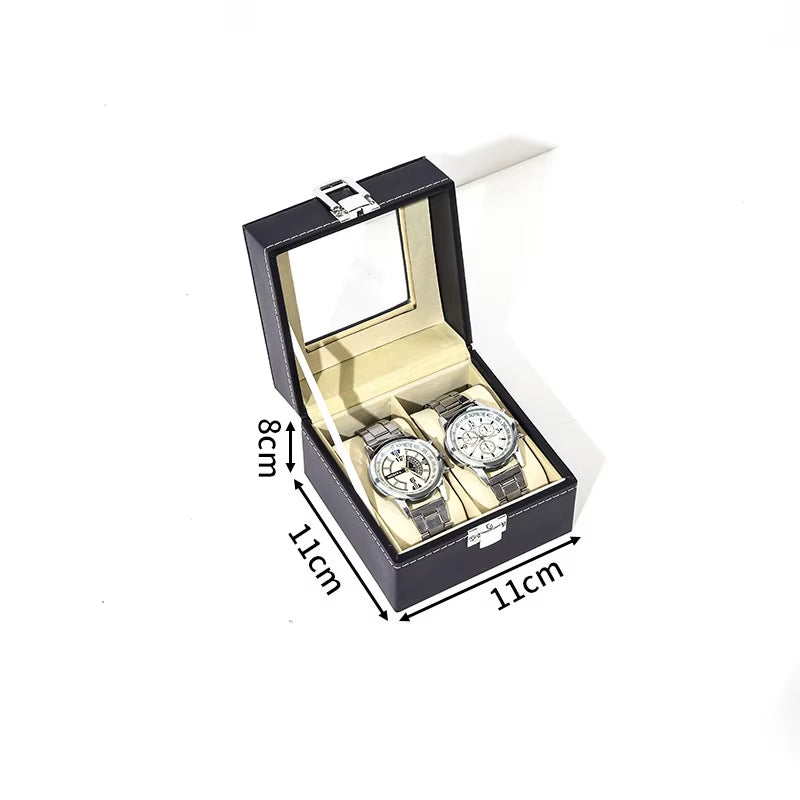  Eco-Friendly Leather Classic Best Selling Style Dust-Proof Watch Storage Display Box with Lock Glass Window Watch Box