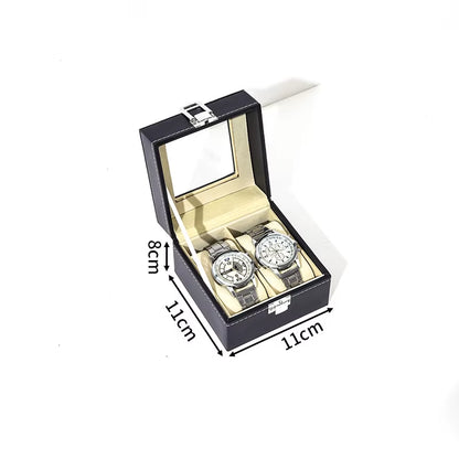  Eco-Friendly Leather Classic Best Selling Style Dust-Proof Watch Storage Display Box with Lock Glass Window Watch Box