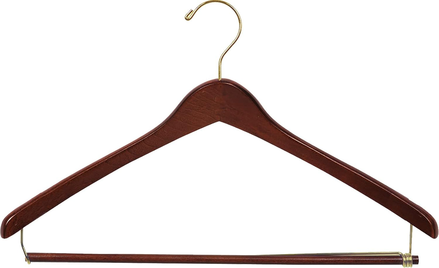 Premium Wooden Suit Hangers 25 Pack, Smooth Solid Wood Coat Hanger with Locking Bar Walnut Finish