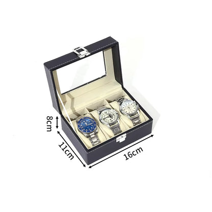  Eco-Friendly Leather Classic Best Selling Style Dust-Proof Watch Storage Display Box with Lock Glass Window Watch Box