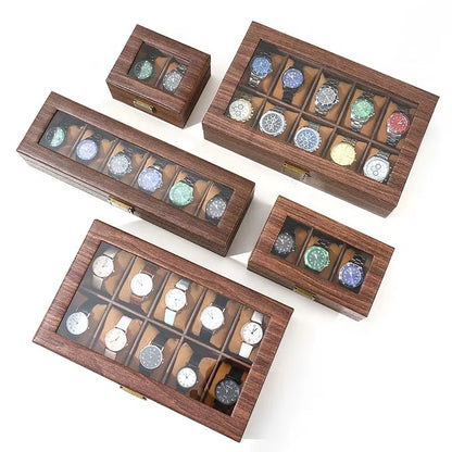 Eco-Friendly Leather Classic Best Selling Style Dust-Proof Watch Storage Display Box with Lock Glass Window Watch Box