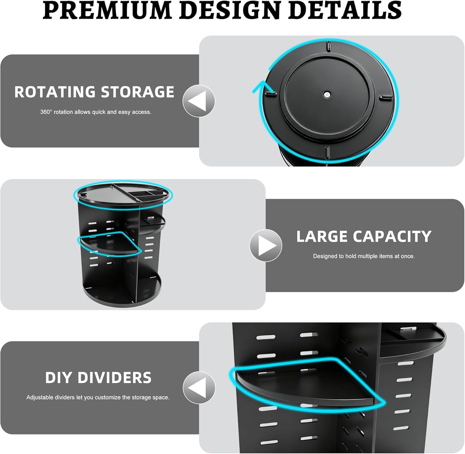360-Degree Rotating Men's Cologne and Perfume Organizer - Bathroom and Dresser Counter Storage Solution