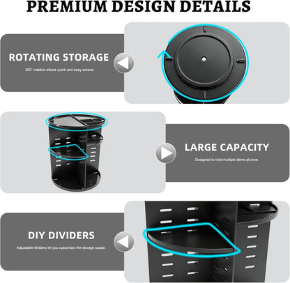 360-Degree Rotating Men's Cologne and Perfume Organizer - Bathroom and Dresser Counter Storage Solution